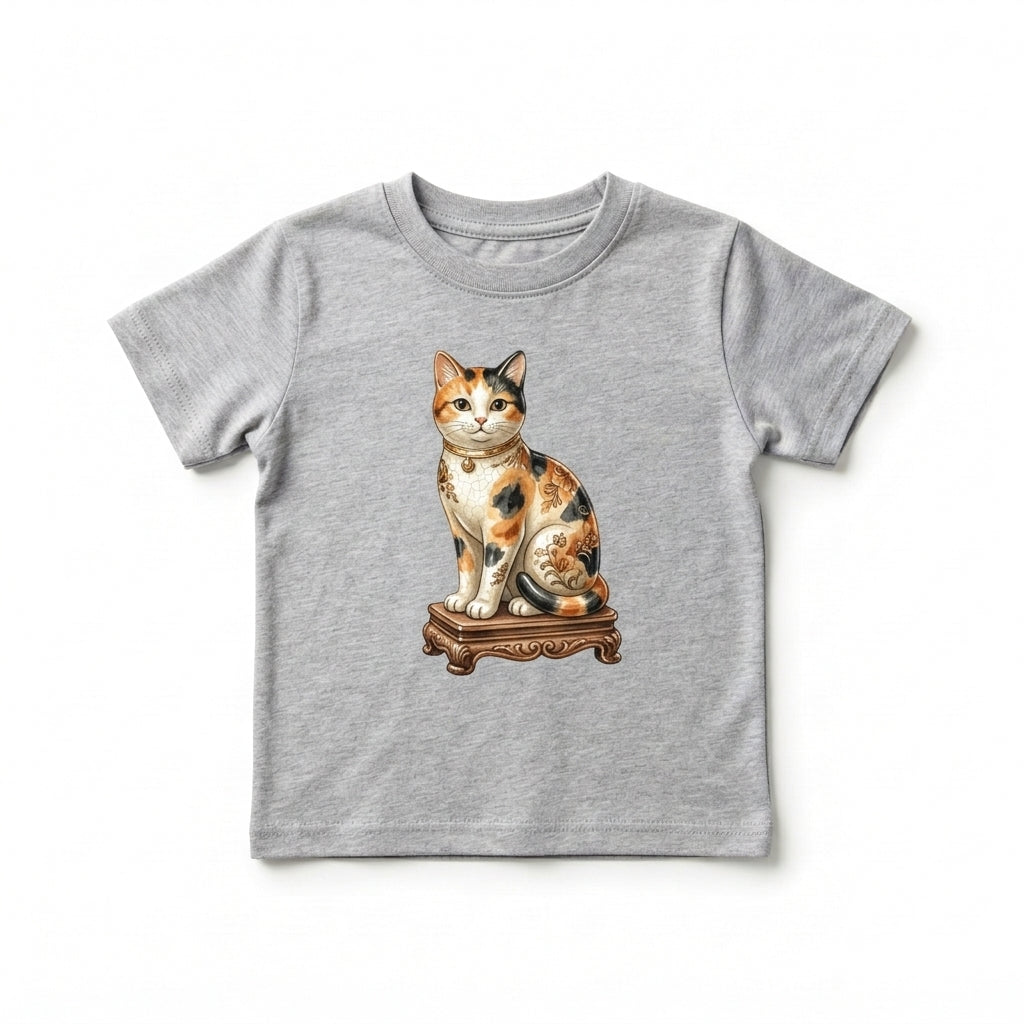 猫の置物イラストのプリント画像